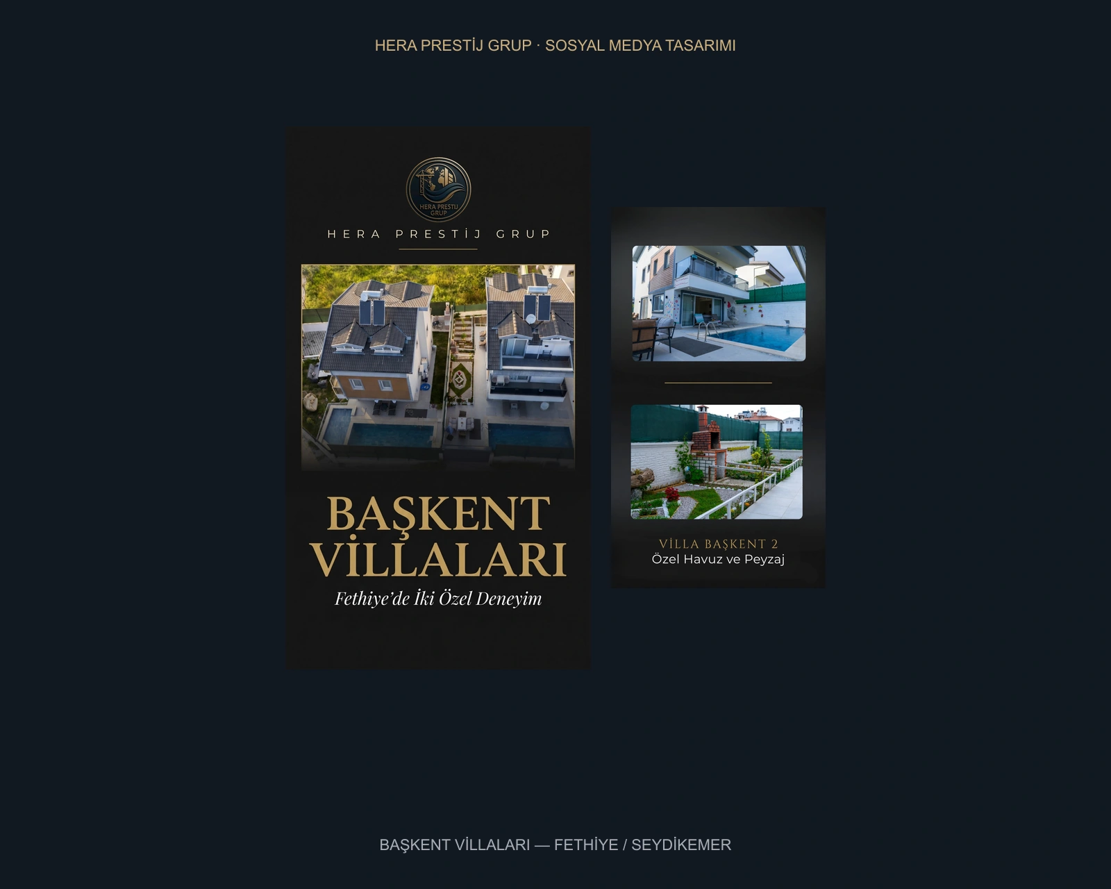 Hera Prestij Grup için hazırlanan Başkent Villaları ve Villa Başkent 2 story tasarımlarının portfolyo kapağı